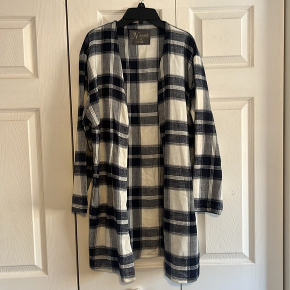 Natural Reflections Sweaters - Blue and white natural reflections cardigan NWOT